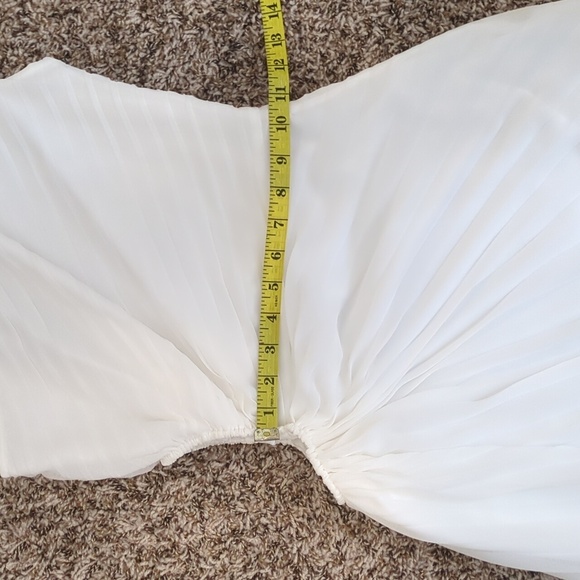 Forever 21 white pleated side cut out one shoulder maxi dress - Picture 8 of 16